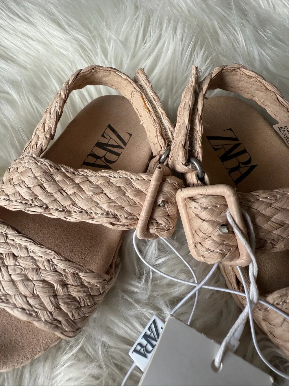 Zara Kids Beige Braided Sandals